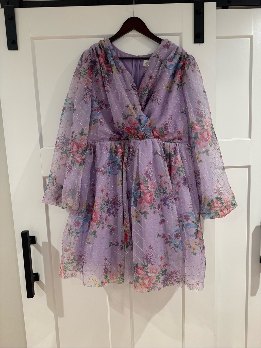 Jessakae Gretel Dress with Sheer Metallic Overlay